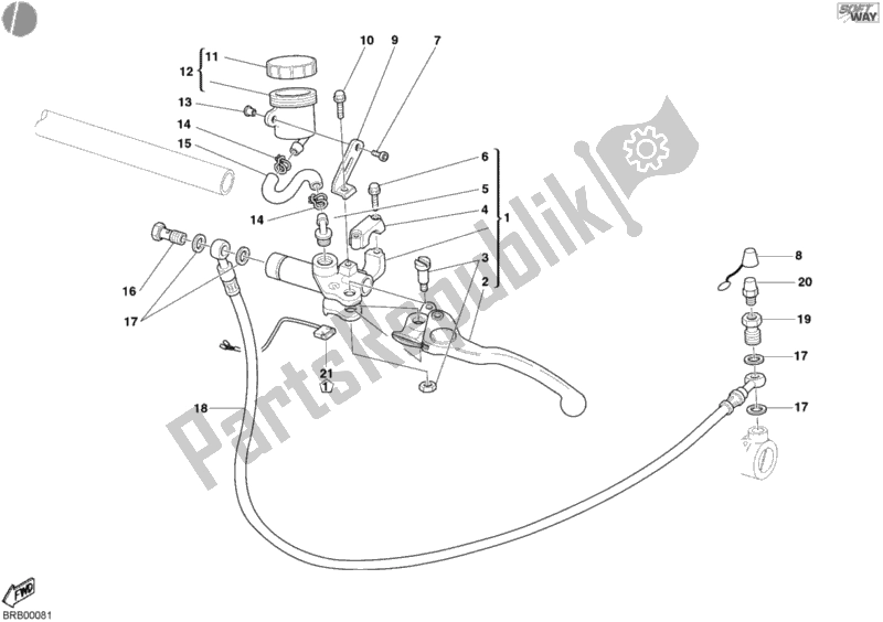 Alle onderdelen voor de Koppeling Hoofdremcilinder van de Ducati Supersport 1000 SS 2004